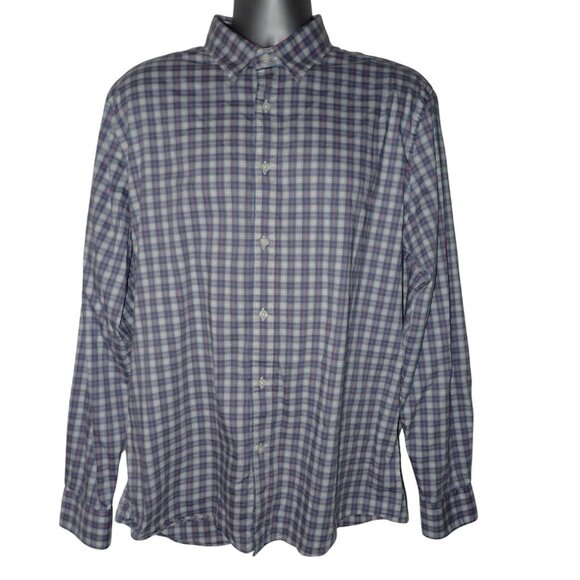 Faherty Button Down‎ Shirt Mens XL Pink Blue Flannel Long Sleeve Plaid - Picture 1 of 7
